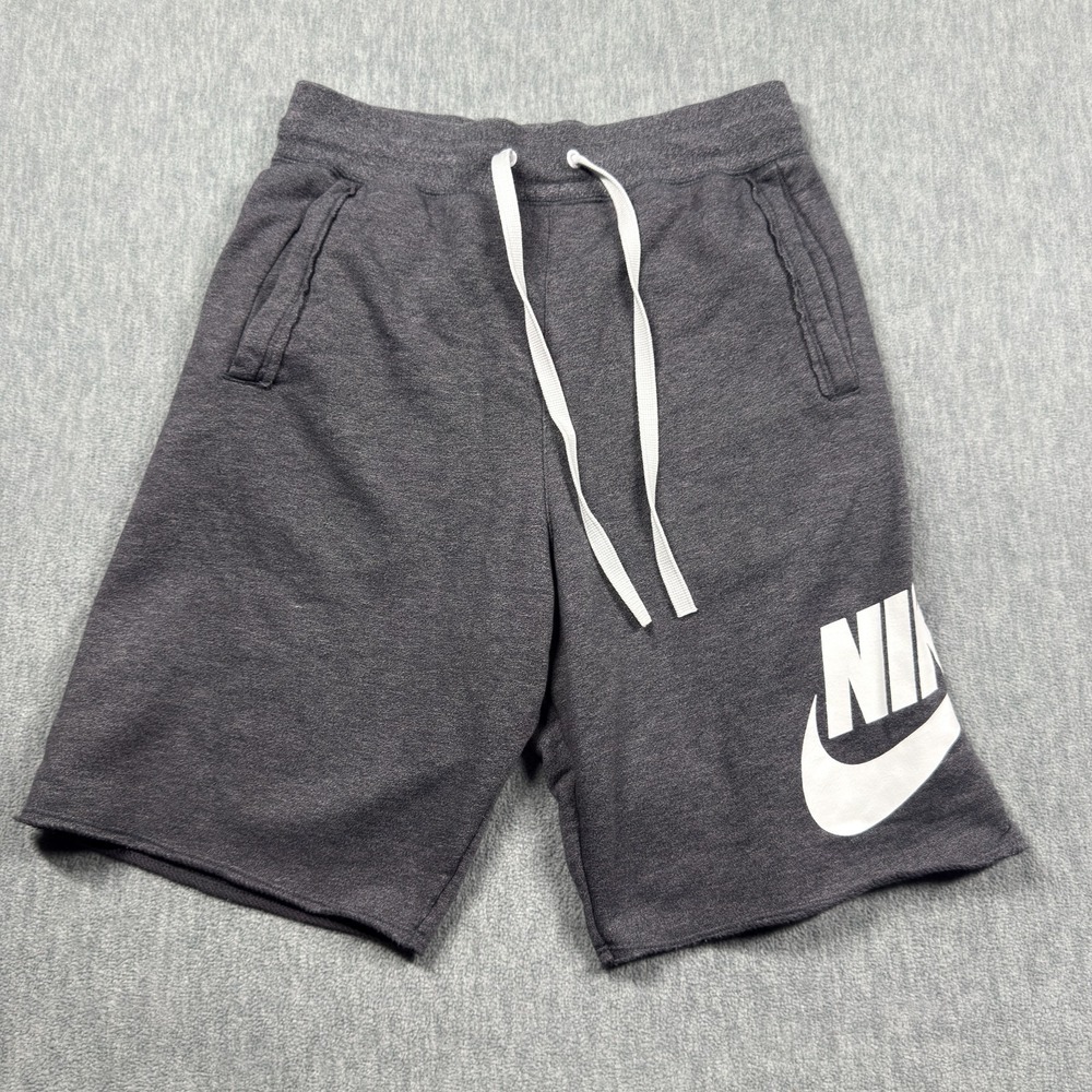 NIKE Shorts Adult XS Gray Athletic Gym Fleece Drawstring Running Sweatshort